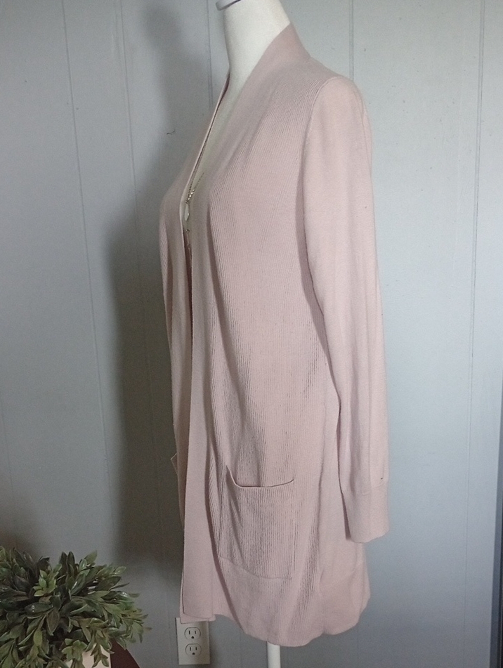 Gap Light Dusty Rose Open Front Cardigan Kimono With Pockets Size Medium - Picture 3 of 14